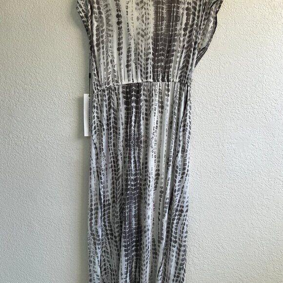 L.I.F.E. by Love Is For Eternity White & Gray Chiffon maxi Dress Sz Medium NWT - Picture 7 of 12